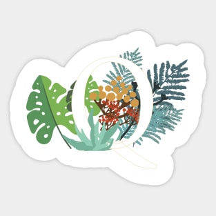 Plant Letter Q Sticker